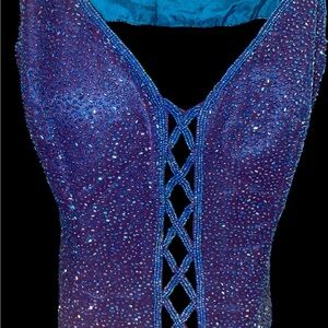 Vibrant Blue and Purple Silk Dress SOLD